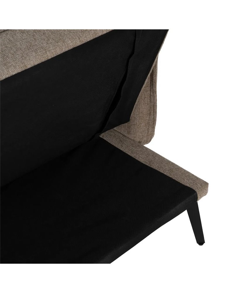 SOFÁ-CAMA TAUPE TEJIDO-METAL SALÓN 214 X 106 X 84 CM
