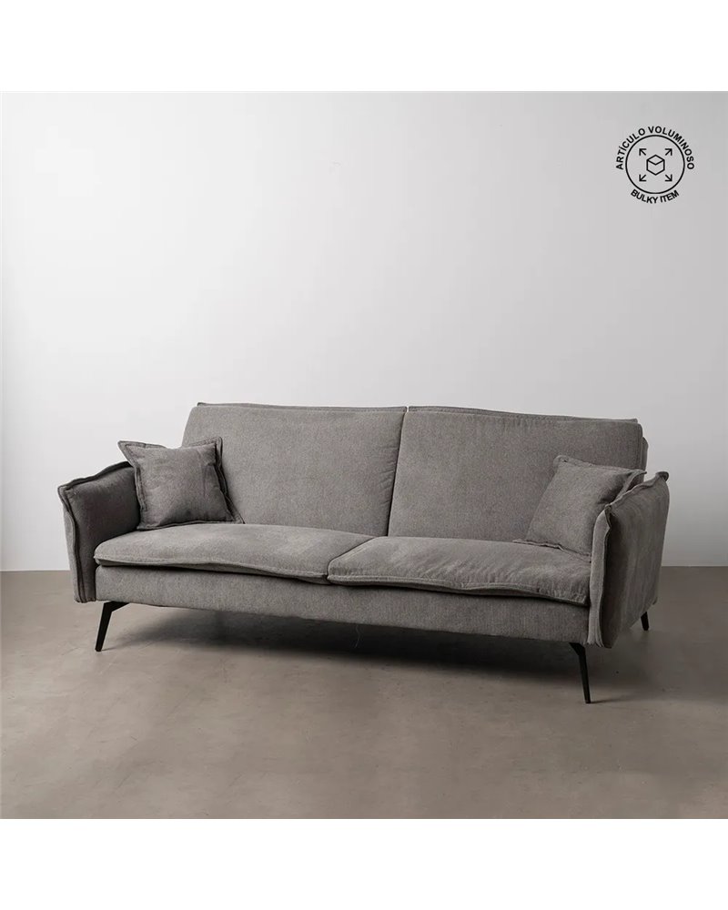 SOFÁ-CAMA GRIS TEJIDO-METAL SALÓN 214 X 106 X 84 CM