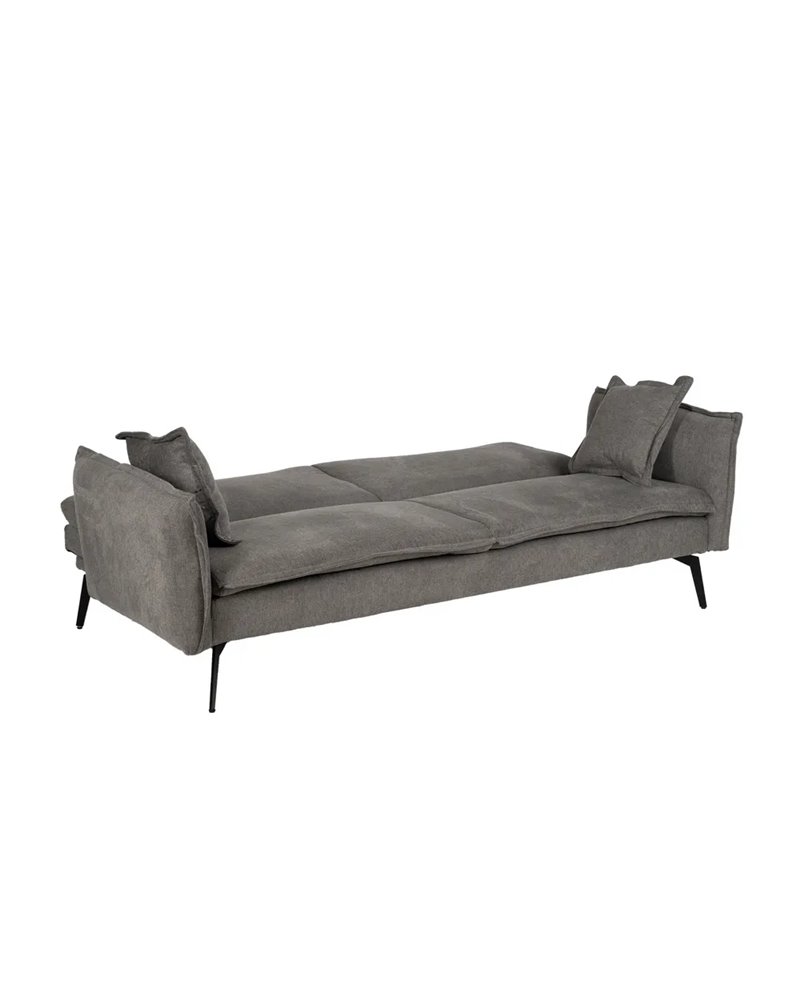 SOFÁ-CAMA GRIS TEJIDO-METAL SALÓN 214 X 106 X 84 CM