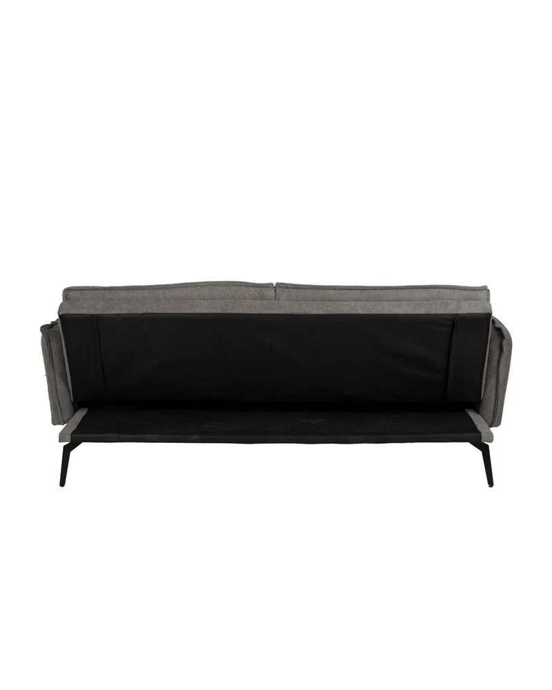 SOFÁ-CAMA GRIS TEJIDO-METAL SALÓN 214 X 106 X 84 CM