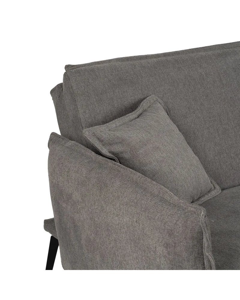 SOFÁ-CAMA GRIS TEJIDO-METAL SALÓN 214 X 106 X 84 CM
