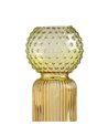 JARRÓN VERDE-AMARILLO CRISTAL DECORACIÓN 9,50 X 9,50 X 19,50