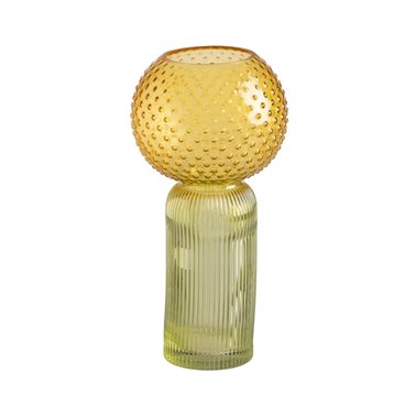 JARRÓN VERDE-AMARILLO CRISTAL DECORACIÓN 15,50 X 15,50 X 31