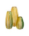JARRÓN VERDE-AMARILLO CRISTAL DECORACIÓN 13,50 X 13,50 X 30