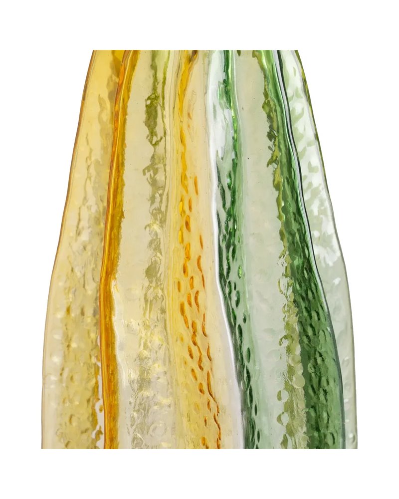 JARRÓN VERDE-AMARILLO CRISTAL DECORACIÓN 13,50 X 13,50 X 30