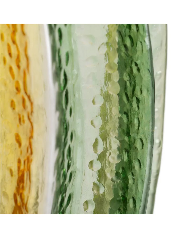 JARRÓN VERDE-AMARILLO CRISTAL DECORACIÓN 13,50 X 13,50 X 30