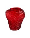 JARRÓN FRESA ROJO CRISTAL DECORACIÓN 23 X 19 X 25 CM