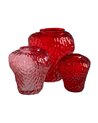 JARRÓN FRESA ROJO CRISTAL DECORACIÓN 23 X 19 X 25 CM