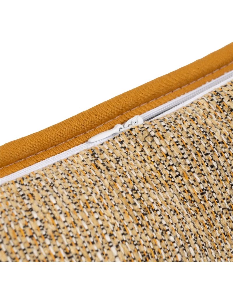 COJÍN OCRE POLIESTER DECORACIÓN 45 X 45 CM