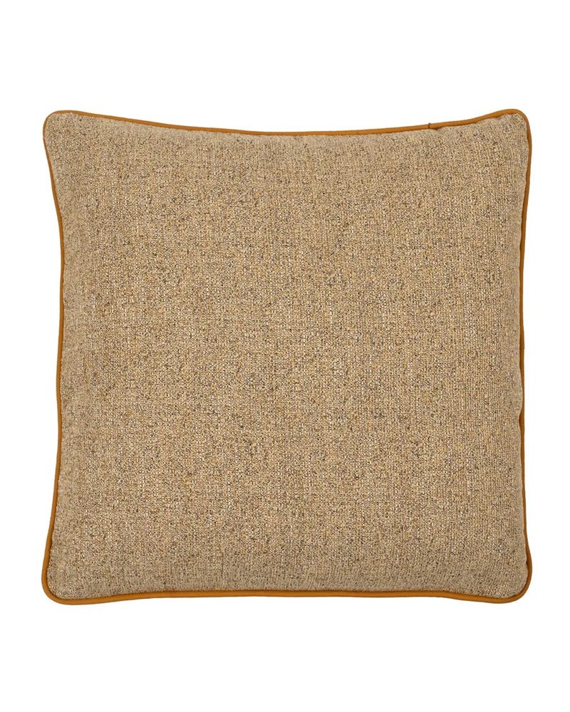 COJÍN OCRE POLIESTER DECORACIÓN 55 X 55 CM