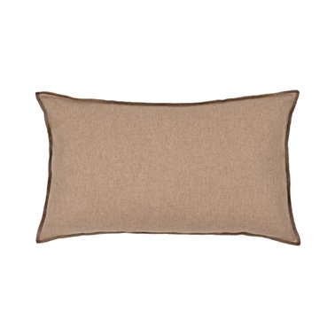 COJÍN BEIGE POLIESTER-ALGODÓN DECORACIÓN 50 X 30 CM