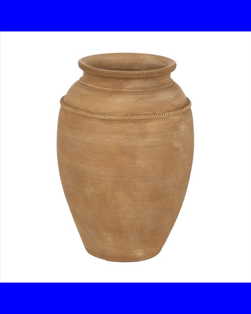 TINAJA BEIGE CERÁMICA DECORACIÓN 39 X 39 X 56 CM