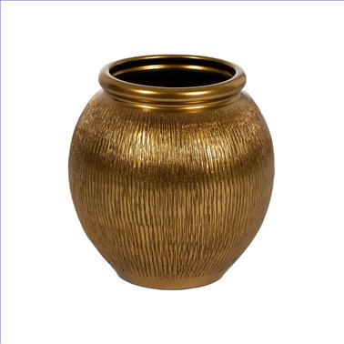 MACETERO ORO CERÁMICA DECORACIÓN 34 X 34 X 50 CM