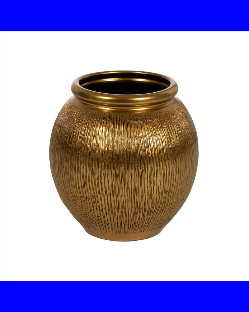 MACETERO ORO CERÁMICA DECORACIÓN 34 X 34 X 50 CM