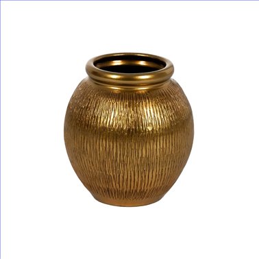 MACETERO ORO CERÁMICA DECORACIÓN 29 X 29 X 30 CM