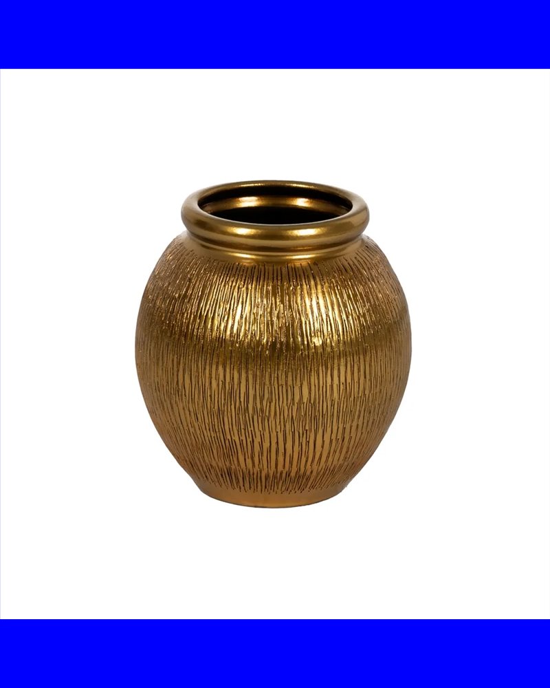 MACETERO ORO CERÁMICA DECORACIÓN 29 X 29 X 30 CM