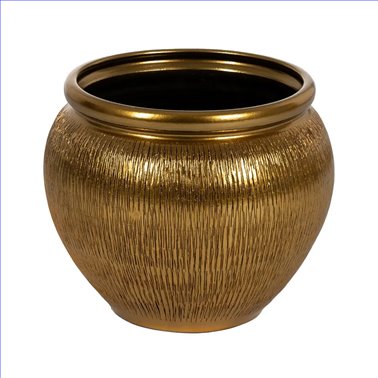 MACETERO ORO CERÁMICA DECORACIÓN 39 X 39 X 40 CM