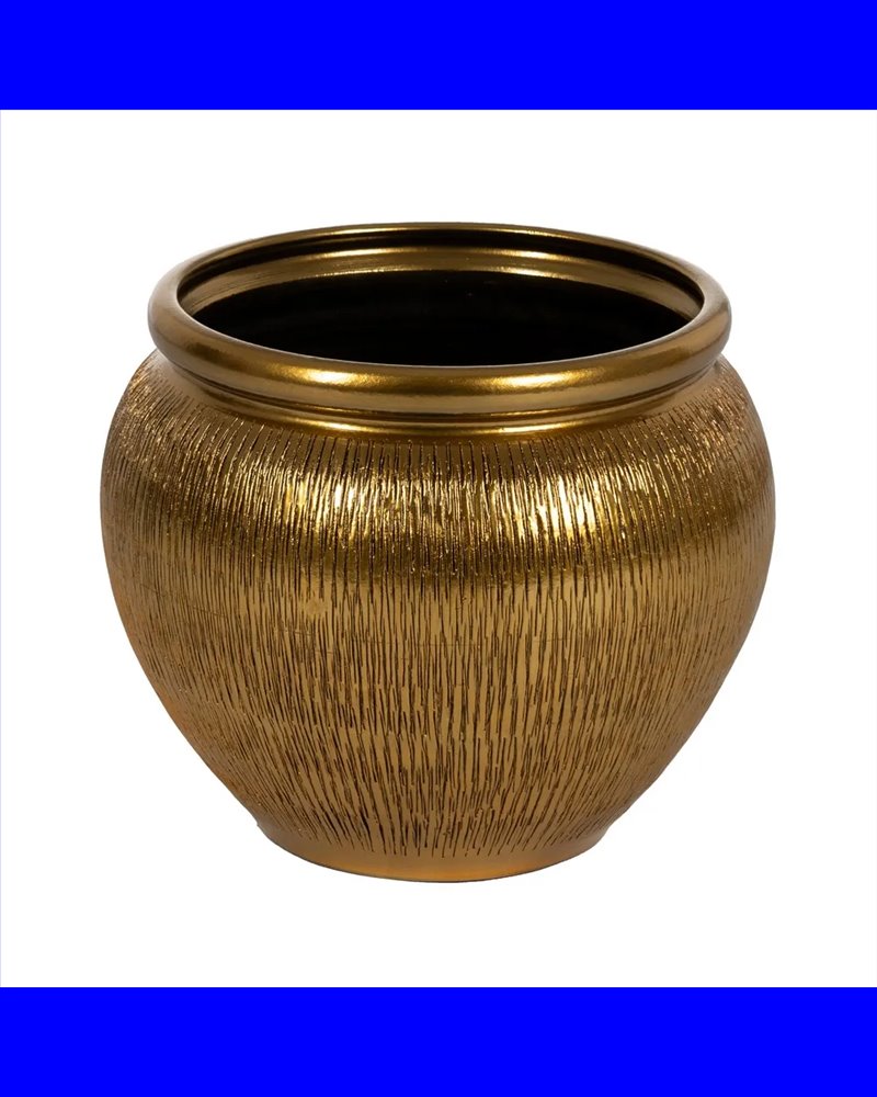 MACETERO ORO CERÁMICA DECORACIÓN 39 X 39 X 40 CM