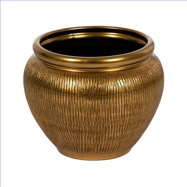 MACETERO ORO CERÁMICA DECORACIÓN 35 X 35 X 34 CM