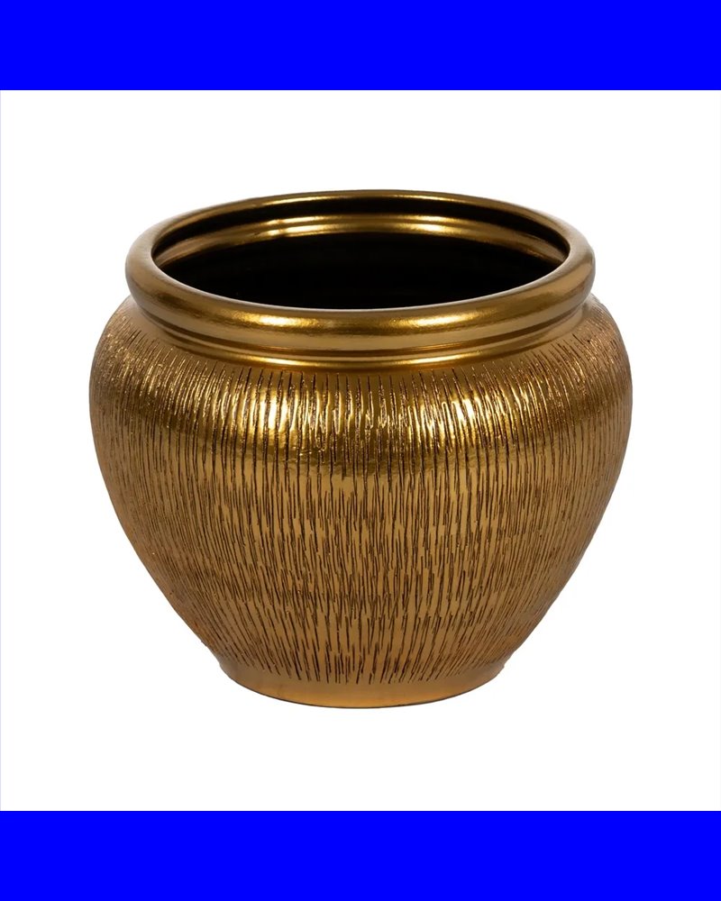 MACETERO ORO CERÁMICA DECORACIÓN 35 X 35 X 34 CM