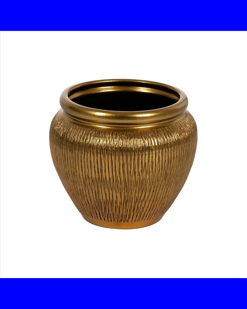 MACETERO ORO CERÁMICA DECORACIÓN 30 X 30 X 28 CM