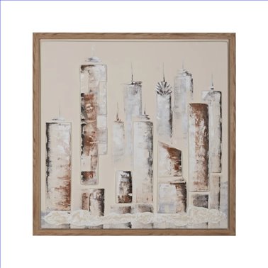 PINTURA RELIEVE MADERA DECORACIÓN 93 X 3 X 93 CM