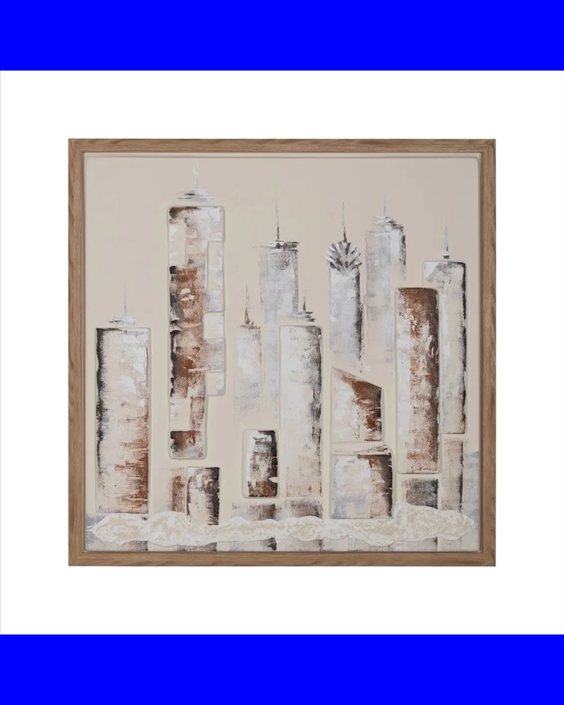 PINTURA RELIEVE MADERA DECORACIÓN 93 X 3 X 93 CM