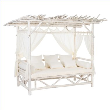 CAMA BALINESA BLANCO ROZADO...