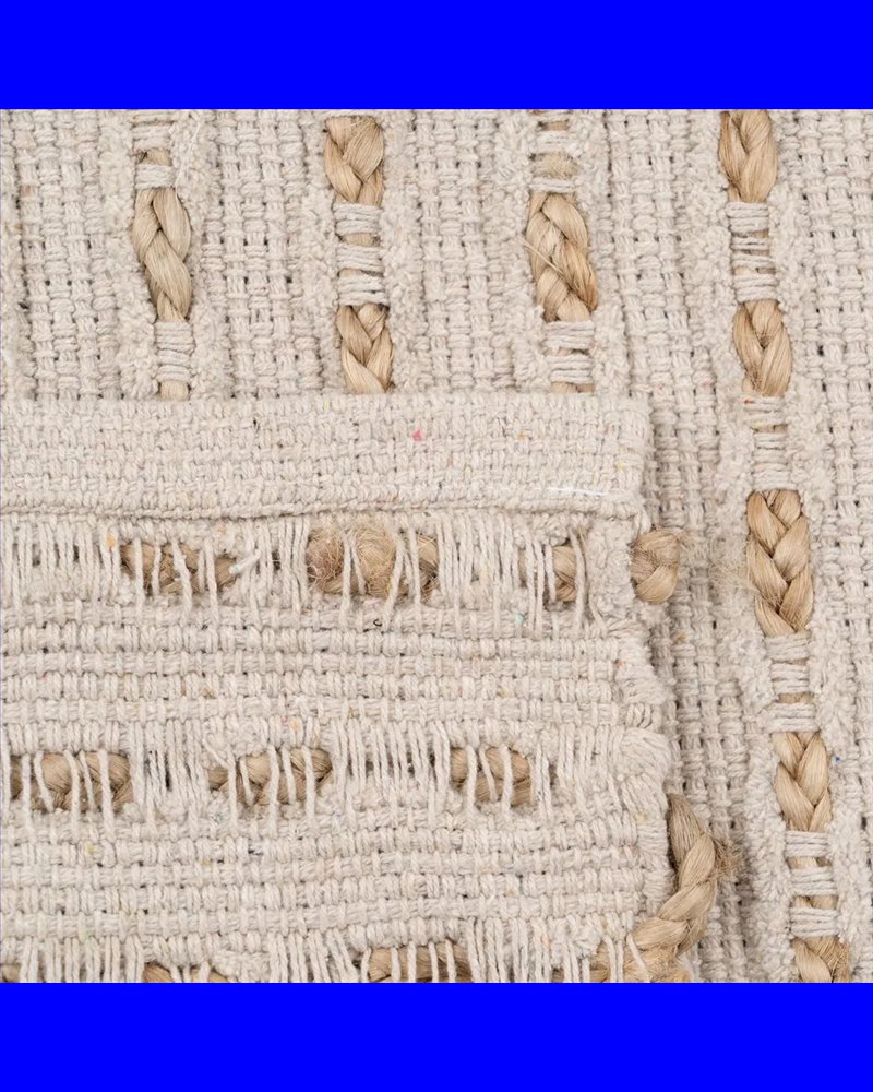 ALFOMBRA NATURAL-BLANCO YUTE-ALGODÓN 200 X 290 CM