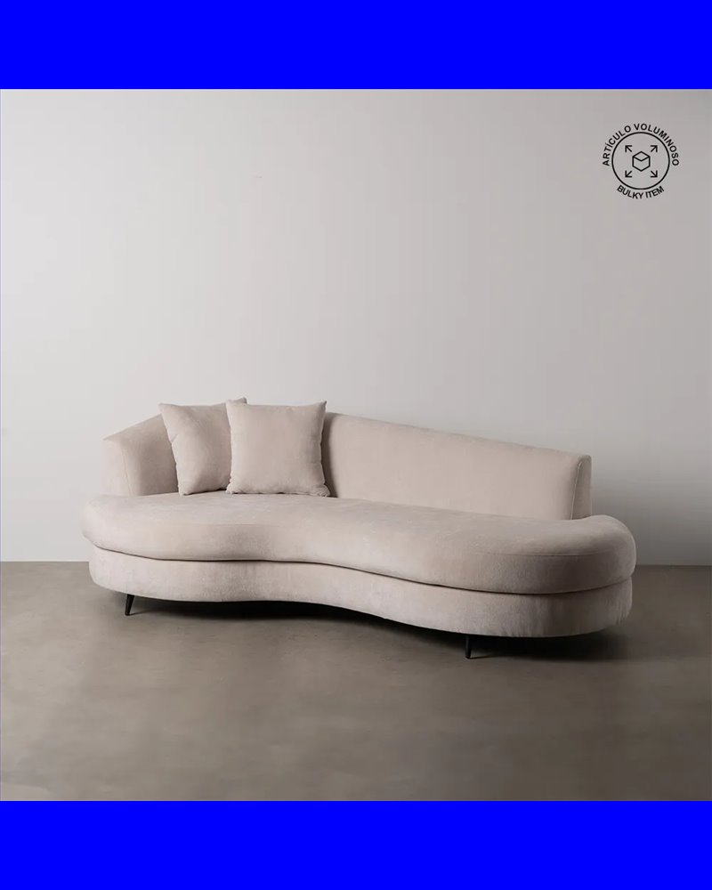 SOFÁ CREMA TEJIDO SALÓN 235 X 103 X 80 CM