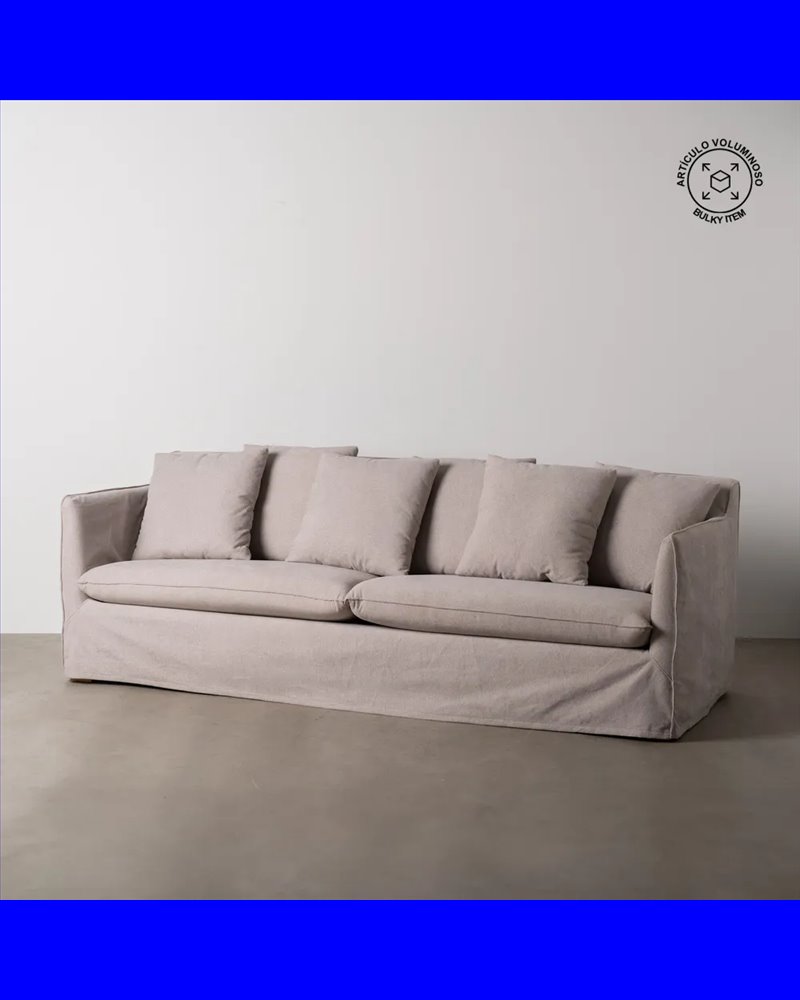 SOFÁ TAUPE TEJIDO SALÓN 237 X 91 X 78 CM