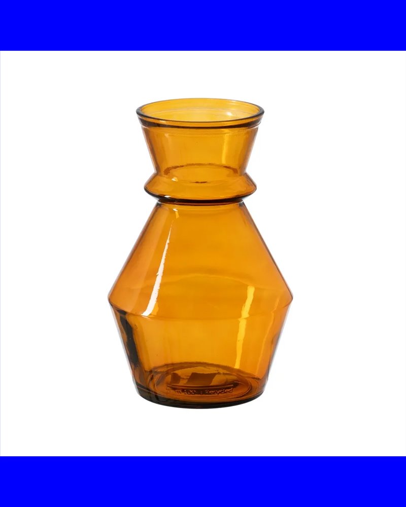 JARRÓN NARANJA VIDRIO RECICLADO WE CARE 16 X 16 X 25 CM