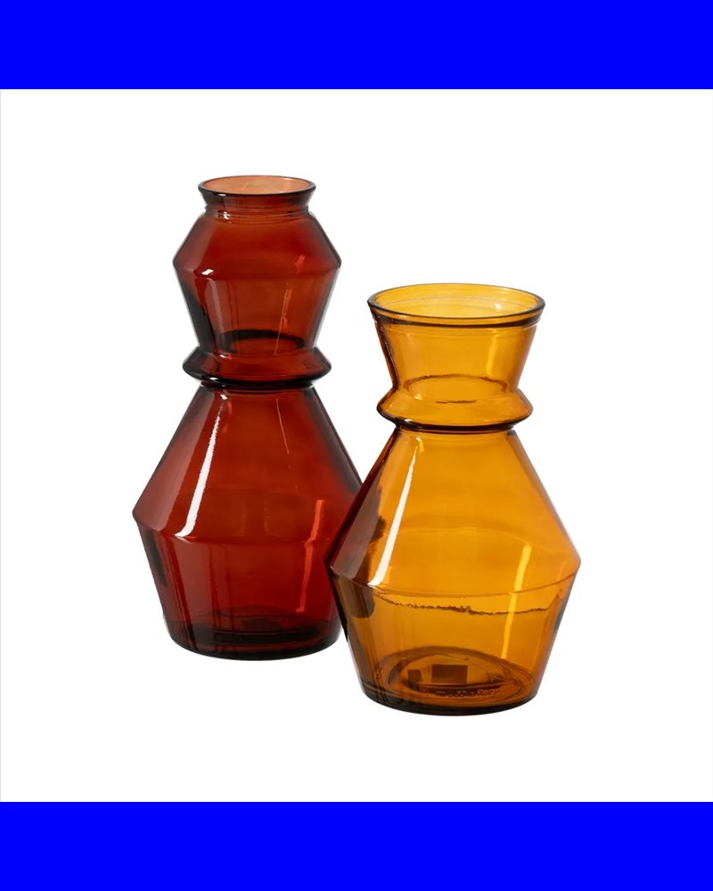 JARRÓN NARANJA VIDRIO RECICLADO WE CARE 16 X 16 X 25 CM