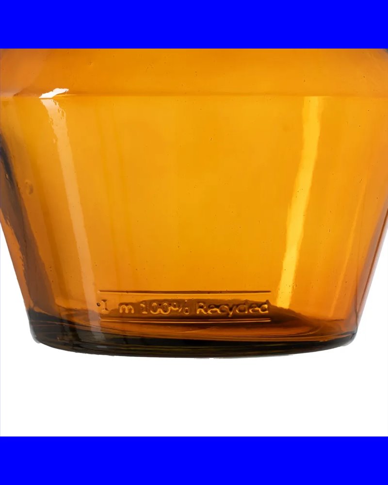JARRÓN NARANJA VIDRIO RECICLADO WE CARE 16 X 16 X 25 CM