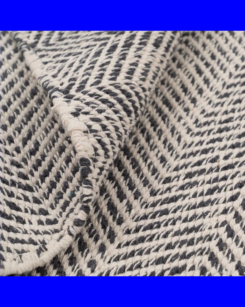 ALFOMBRA GRIS POLIESTER-ALGODÓN 160 X 230 CM