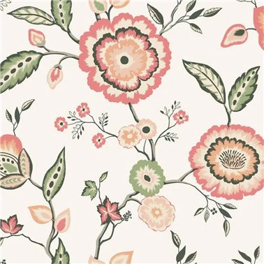 Dahlia Blooms Cotton Coral GO8235