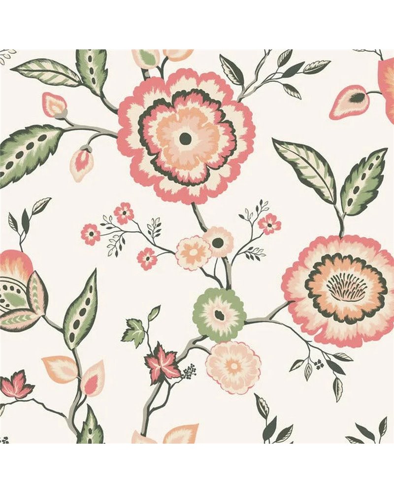 Dahlia Blooms Cotton Coral GO8235 Dahlia Blooms Cotton Coral GO8235