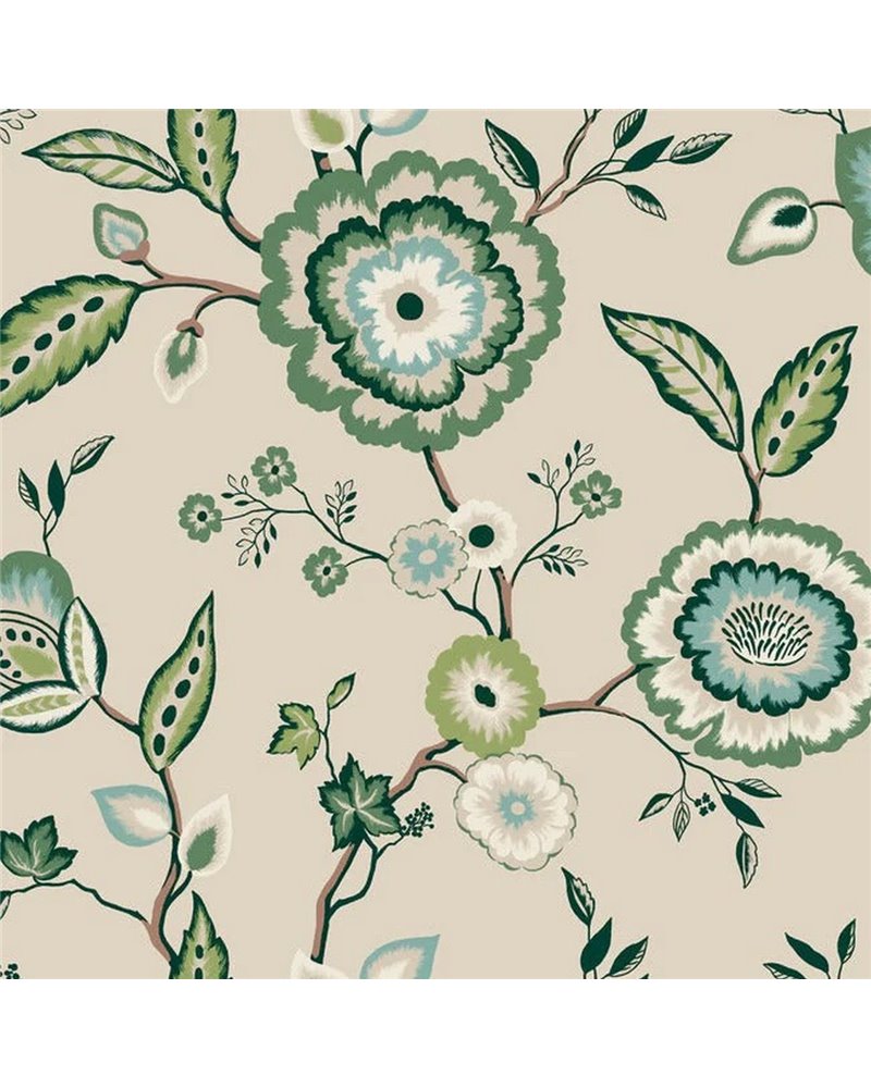 Dahlia Blooms Linen Jade GO8233 Dahlia Blooms Linen Jade GO8233