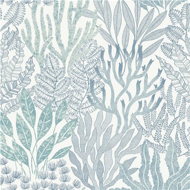Coral Leaves Blue Aqua RT7804
