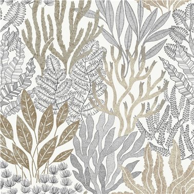 Coral Leaves Taupe Black RT7802