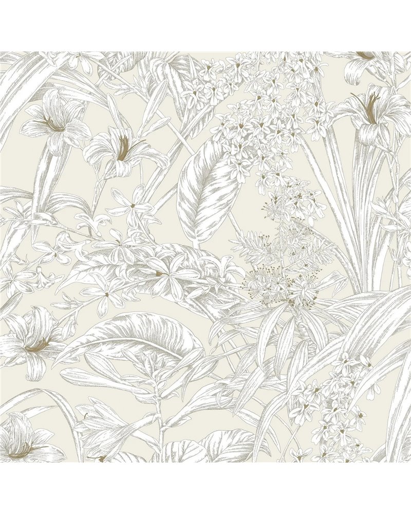 Orchid Conservatory Toile Beige Taupe RT7883 Orchid Conservatory Toile Beige Taupe RT7883
