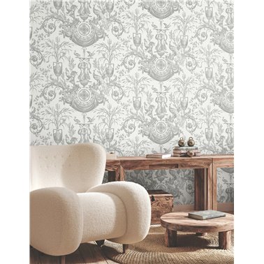 Avian Fountain Toile Grey...