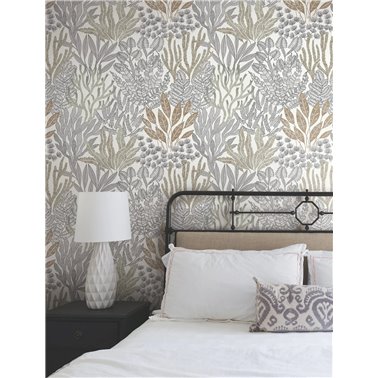 Coral Leaves Taupe Black...