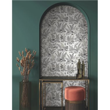 Mushroom Garden Toile Black...