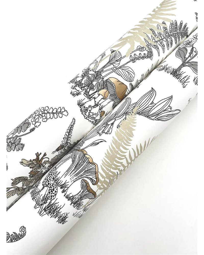 Mushroom Garden Toile Neutral Gold RT7892