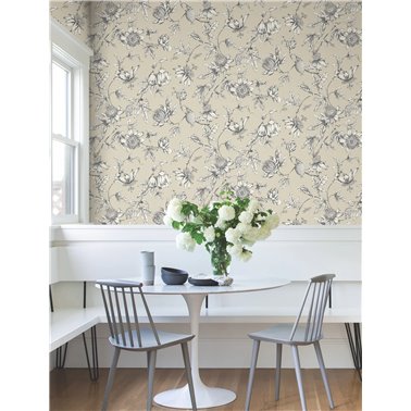 Passion Flower Toile Beige...