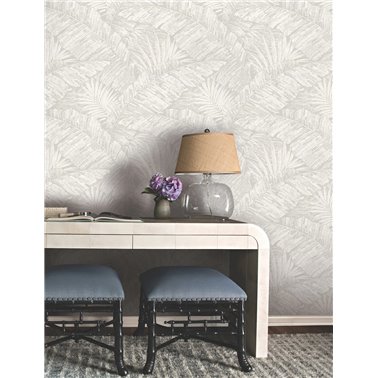 Palm Cove Toile White Grey...