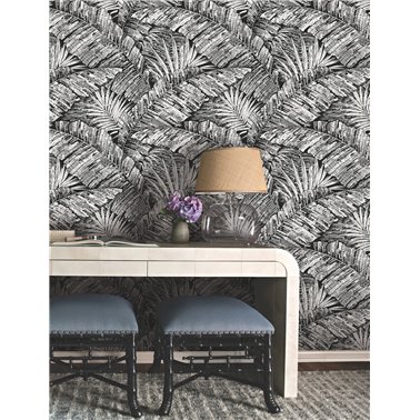 Palm Cove Toile White Black...
