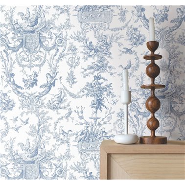 Old World Toile Blue White...