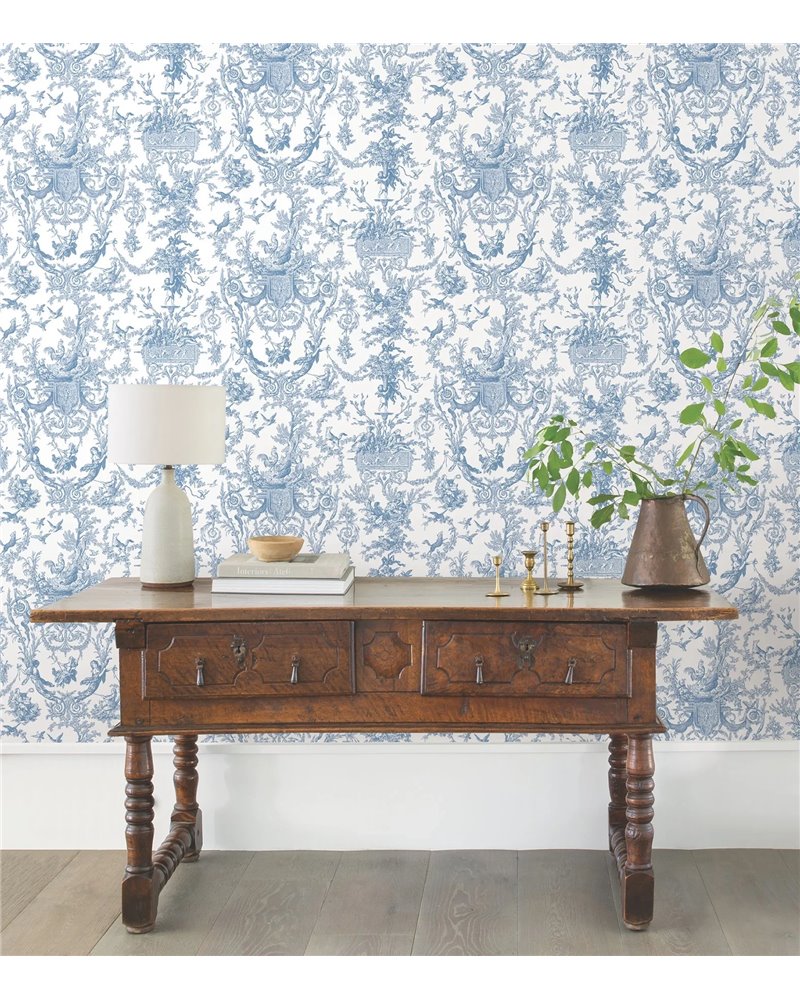 Old World Toile Blue White AT4241